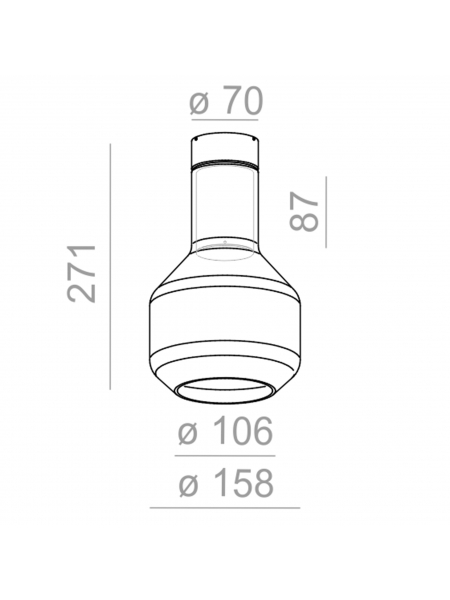 Lampa sufitowa MODERN GLASS Barrel SP E27 Phase-Control natynkowy biały struktura 40448-0000-U8-PH-13