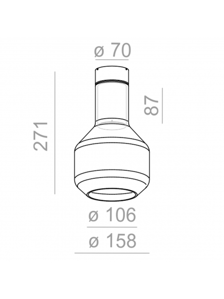 Lampa sufitowa  MODERN GLASS Barrel SP E27 Phase-Control natynkowy czarny struktura 40448-0000-U8-PH-12