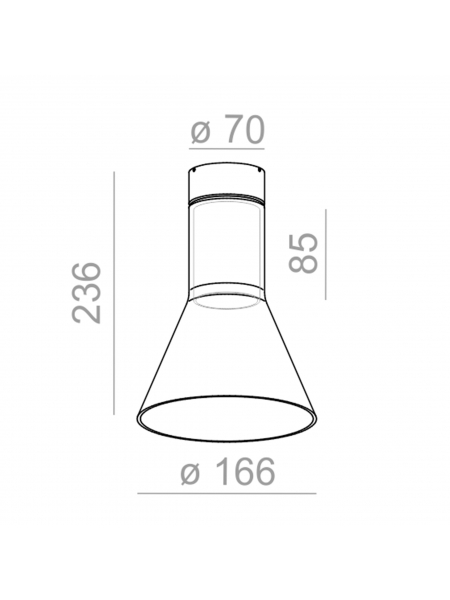 Lampa sufitowa MODERN GLASS Flared SR E27 natynkowy