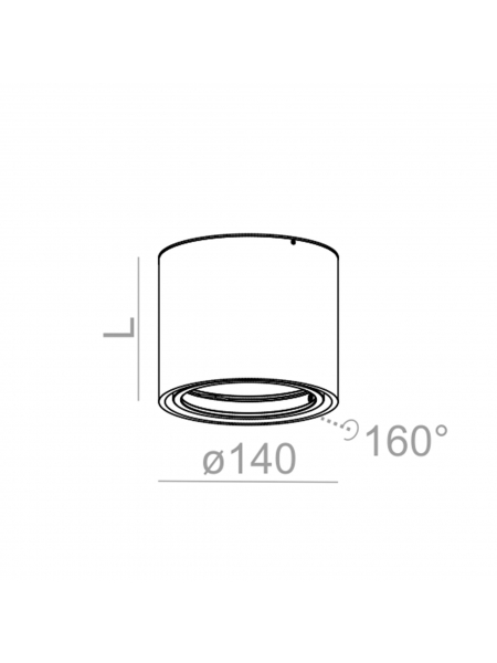 Lampa sufitowa TUBA 111 11 natynkowa biały struktura 45611-0000-T8-00-13