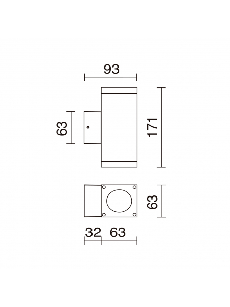 Lampa elewacyjna CUB 555D-G21X1A-01