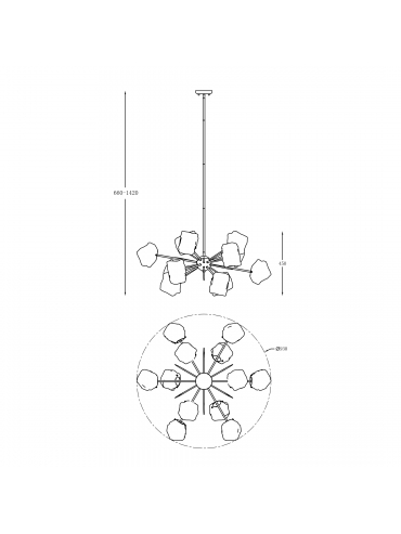 Lampa wisząca ROCK P0488-12P-U8AC