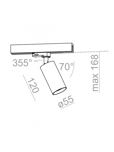 Reflektor PET 230V track Phase-Control biały struktura QS 12548-0000-U8-PH-13