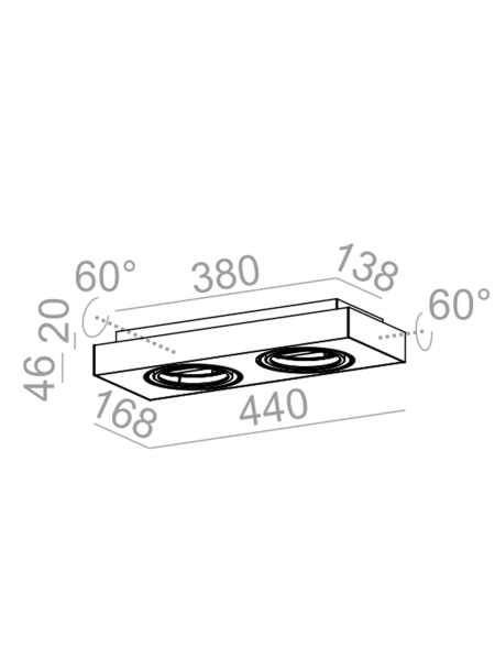 Spot SLEEK distance 111x2 natynkowy biały struktura 46613-0000-T8-00-13