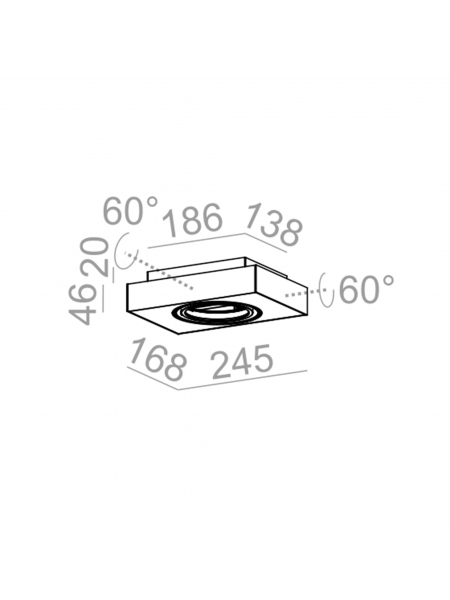 Spot SLEEK distance 111x1 natynkowy czarny struktura  46612-0000-T8-00-12