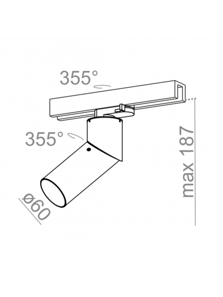 Reflektor ROTTO track czarny struktura QS 16219-0000-U8-PH-12