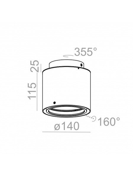 Spot TUBA distance 111x1 230V natynkowa czarny struktura 45602-0000-U8-PH-12