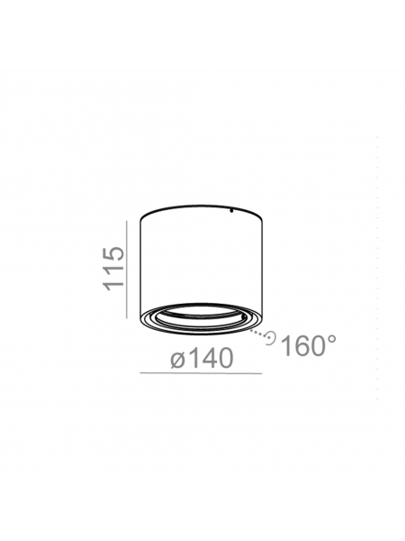 Spot TUBA 111 11 230V Phase-Control natynkowa biały struktura QS 45711-0000-U8-PH-13