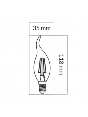 Żarówka LED ORO-E14-C35-FL-CLARO-FLAMI-6W-WW, 2700K