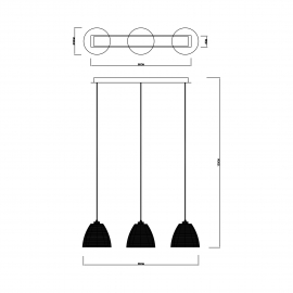 Lampa wisząca PICO MD9023-3B srebrna