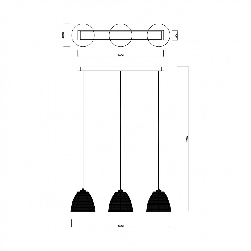 Lampa wisząca PICO MD9023-3B srebrna