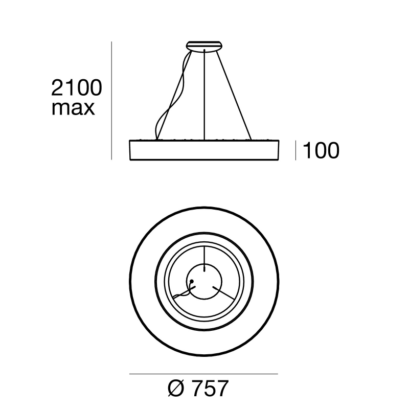 Lampa wisząca SATURN SOSP.D750 LED 33W 7652