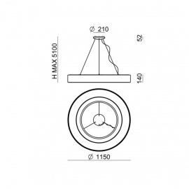 Lampa wisząca SATURN SOSP.D1200 LED 7650