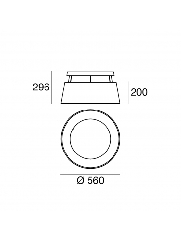 Lampa sufitowa OXYGEN PLAF.D560 36W 8081