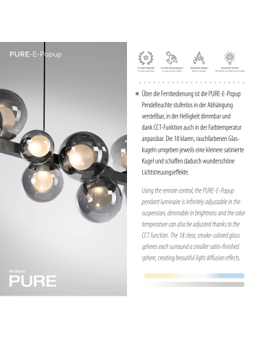 Lampa wisząca PURE E-POPUP 2557-15